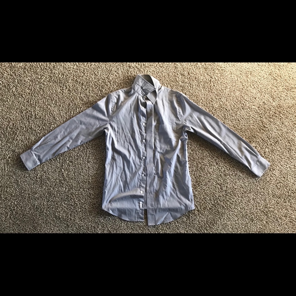 Men’s Dress Up Button Down Slim Fit Shirt- Grey S